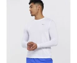 Saucony Men's Stopwatch Long Sleeve -Saucony Sales SAM800279 WH 1