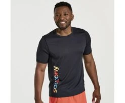 Saucony Men's Stopwatch Graphic Short Sleeve -Saucony Sales SAM800280 BKA2 1