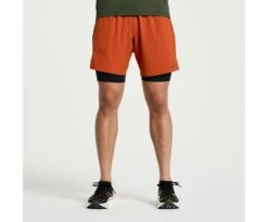 Saucony Men's Outpace 7" 2-in-1 Short -Saucony Sales SAM800335 LV 1