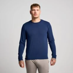 Saucony Men's Triumph Long Sleeve -Saucony Sales SAM800400 NV 1 1