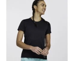 Saucony Women's Stopwatch Short Sleeve -Saucony Sales SAW800370 BK 1