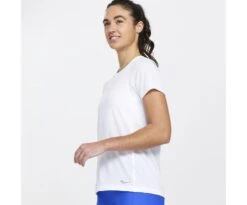 Saucony Women's Stopwatch Short Sleeve -Saucony Sales SAW800370 WH 1