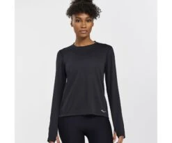 Saucony Women's Stopwatch Long Sleeve -Saucony Sales SAW800371 BK 1