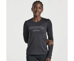 Saucony Women's Stopwatch Graphic Long Sleeve -Saucony Sales SAW800405 BKA2 1