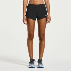 Saucony Women's Outpace 2.5" Split Short -Saucony Sales SAW800421 BK 1 2