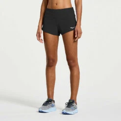 Saucony Women's Outpace 2.5" Split Short -Saucony Sales SAW800421 BK 3