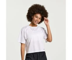 Saucony Women's Elevate Short Sleeve -Saucony Sales SAW800424 WHTDP 1