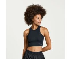 Saucony Women's Elevate Crop Top -Saucony Sales SAW800425 BK 1