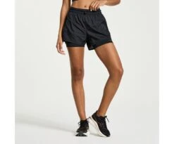 Saucony Women's Elevate 4" 2-in-1 Short -Saucony Sales SAW800427 BK 1
