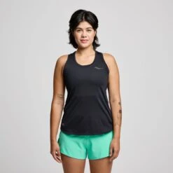 Saucony Women's Stopwatch Singlet -Saucony Sales SAW800482 BK 1